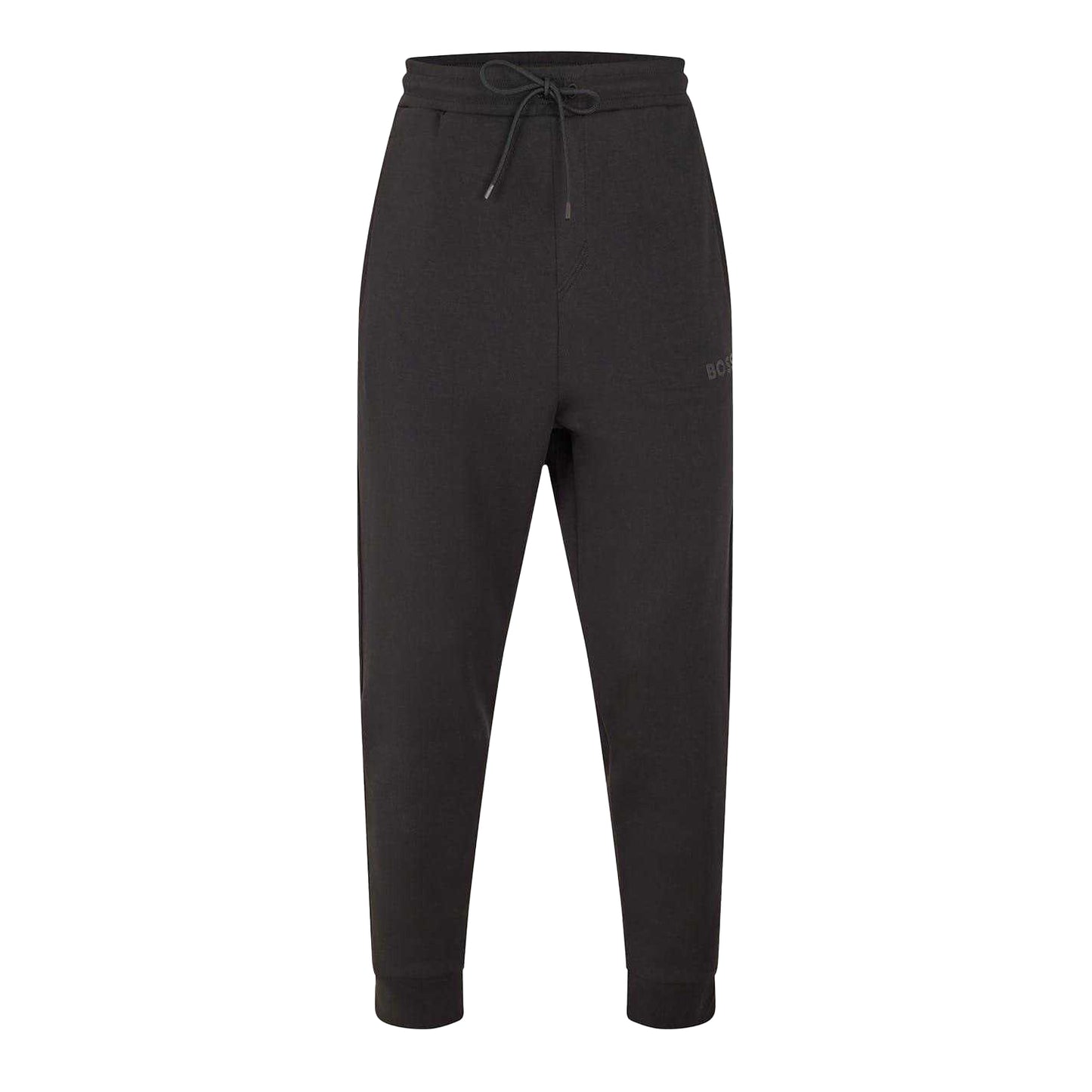 Black - Front - Boss Mens Hadiko Cotton Blend Jogging Bottoms