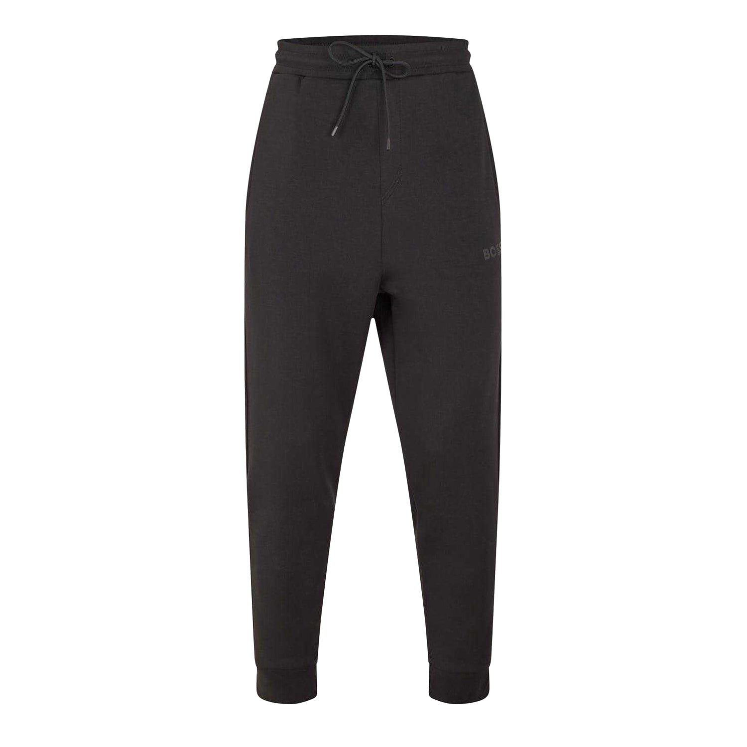 Black - Front - Boss Mens Hadiko Cotton Blend Jogging Bottoms