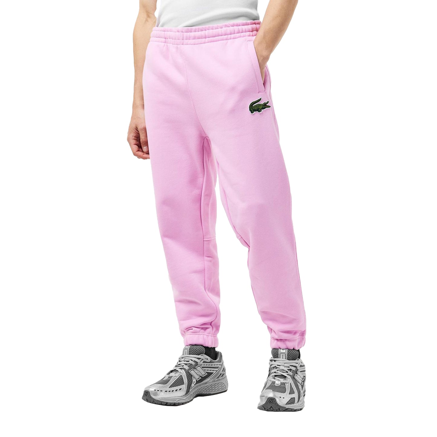 Pink - Side - Lacoste Womens-Ladies Cotton Blend Jogging Bottoms