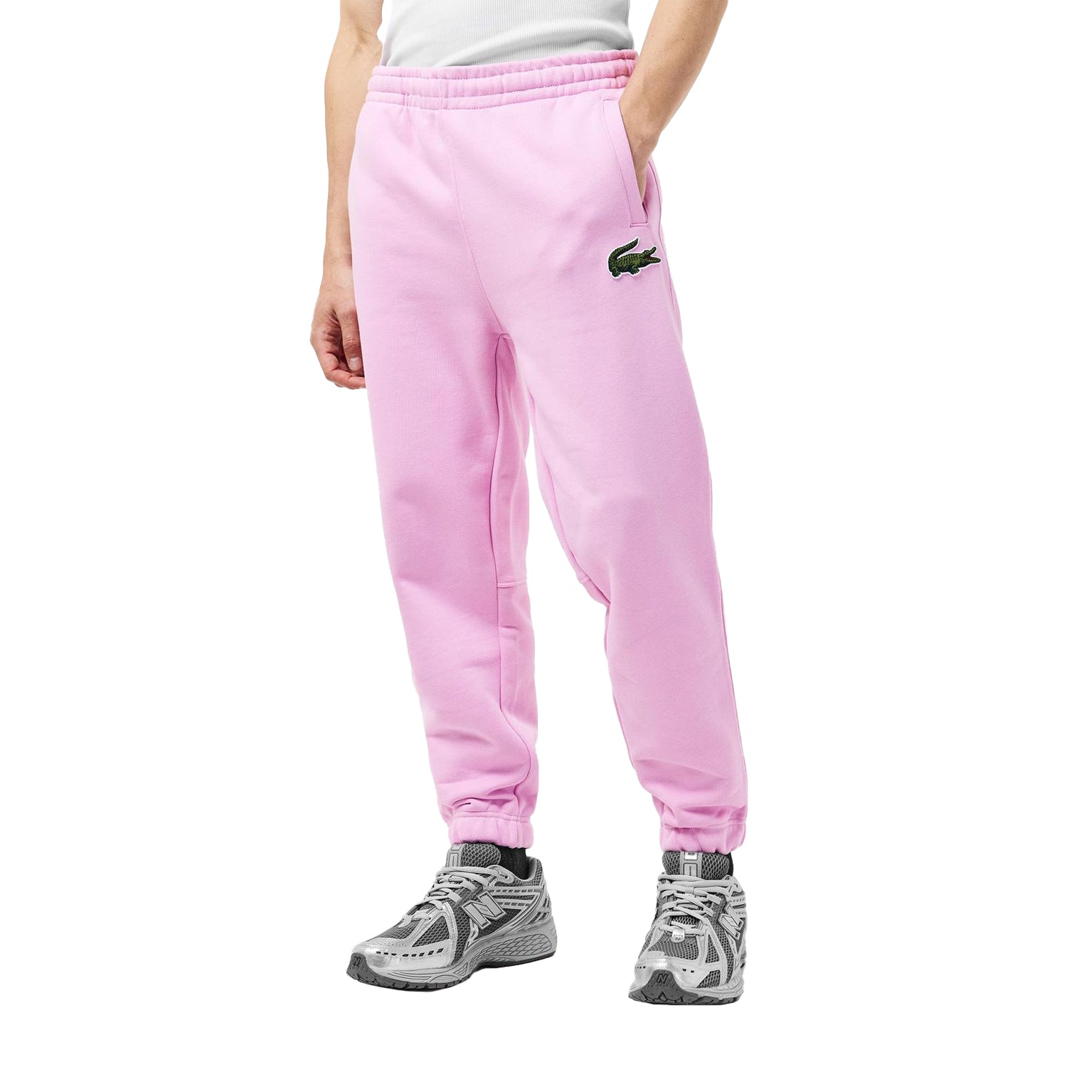 Pink - Side - Lacoste Womens-Ladies Cotton Blend Jogging Bottoms