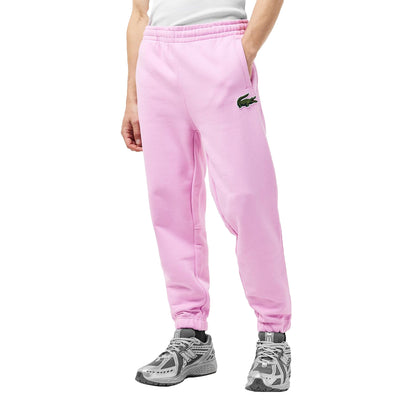 Pink - Side - Lacoste Womens-Ladies Cotton Blend Jogging Bottoms