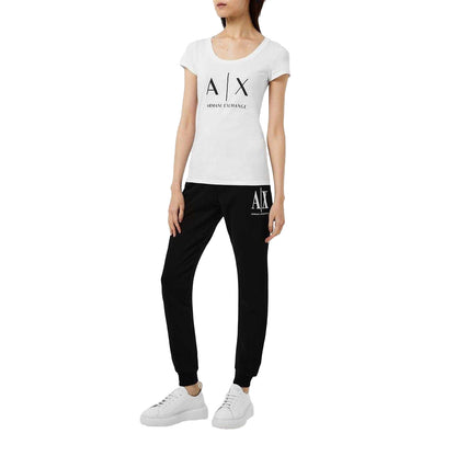 Black - Lifestyle - Armani Exchange Womens-Ladies Cotton Jogging Bottoms