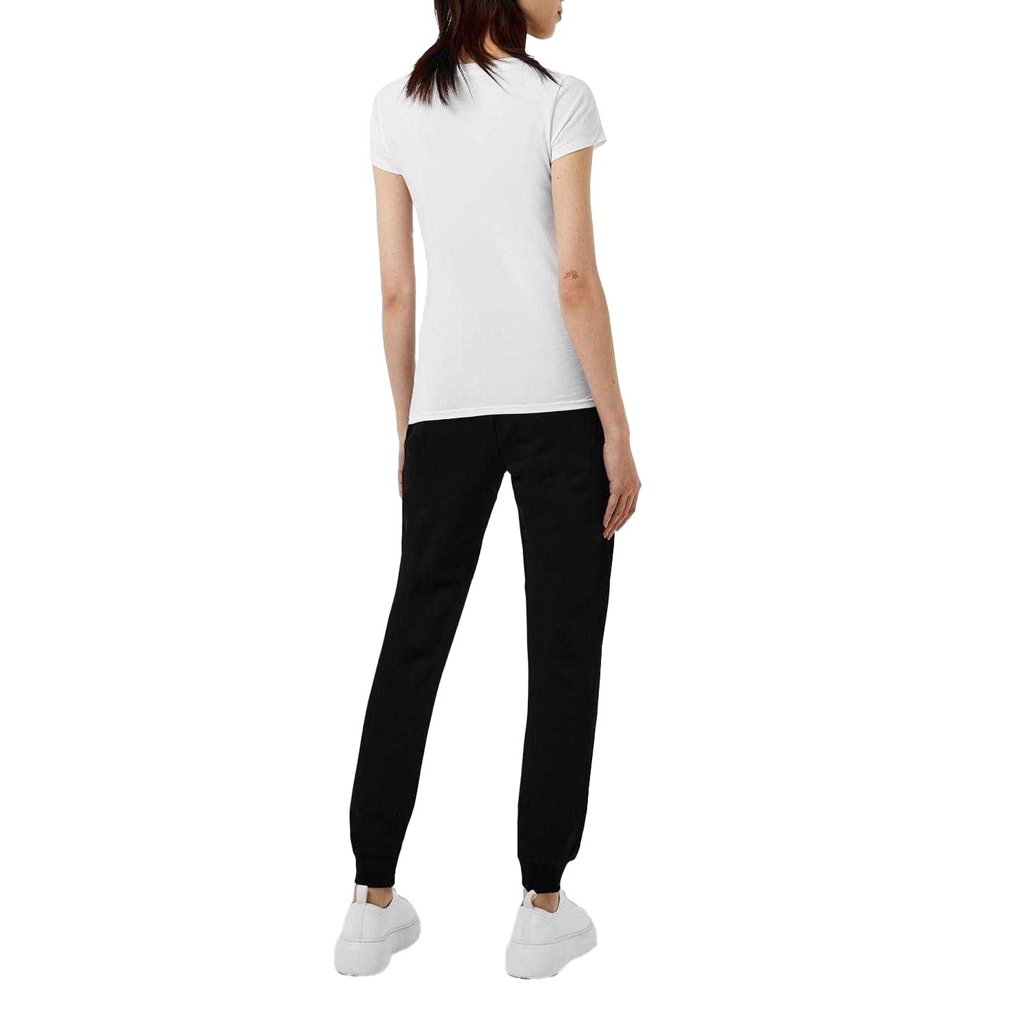Black - Pack Shot - Armani Exchange Womens-Ladies Cotton Jogging Bottoms