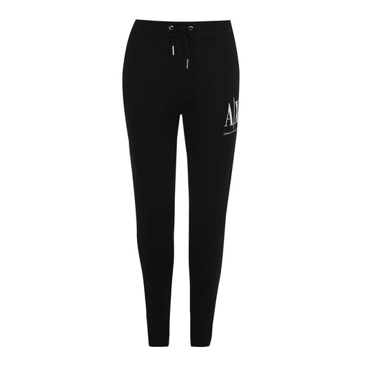 Black - Front - Armani Exchange Womens-Ladies Cotton Jogging Bottoms