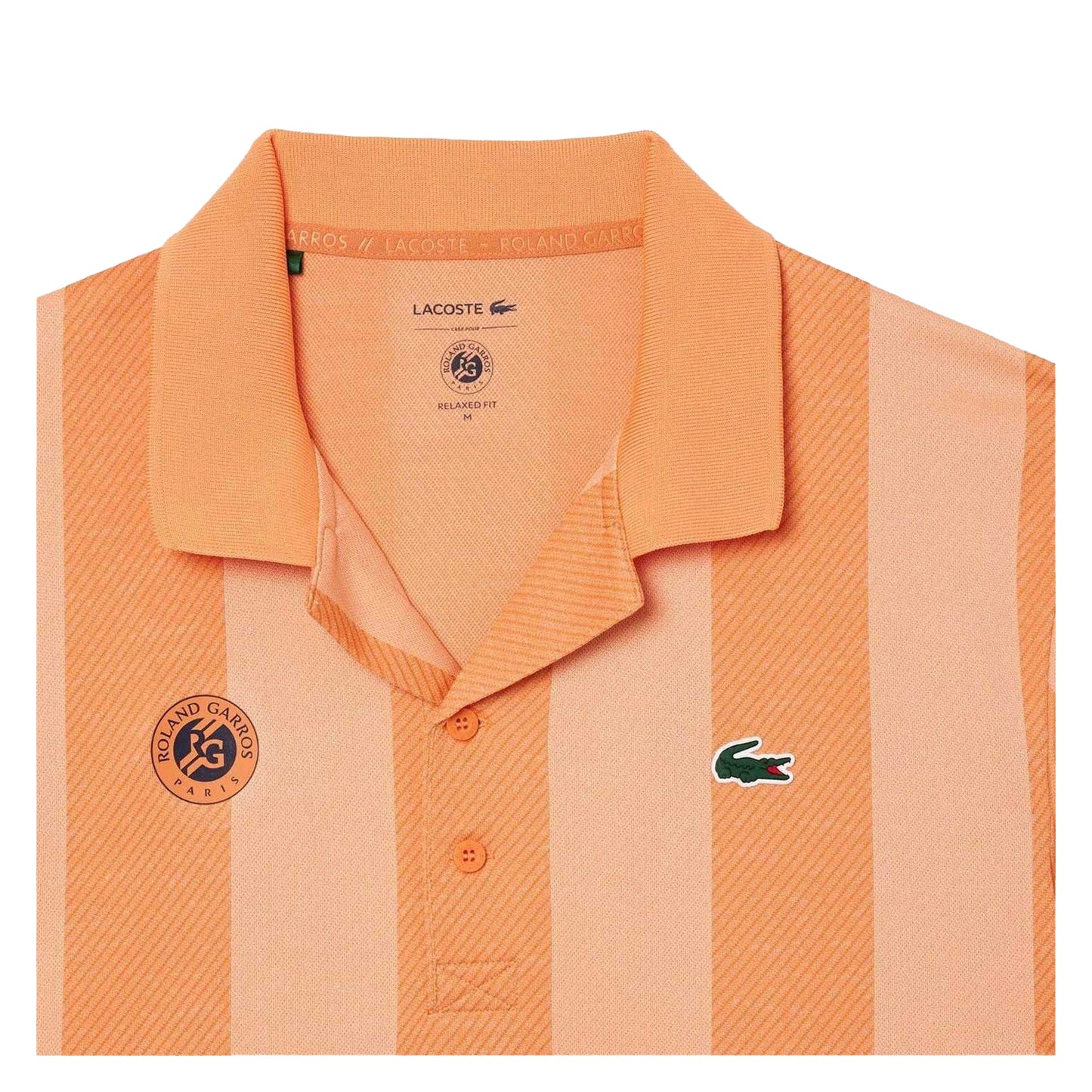 Orange - Side - Lacoste Mens Roland Garros Edition Relaxed Fit Tennis Polo Shirt