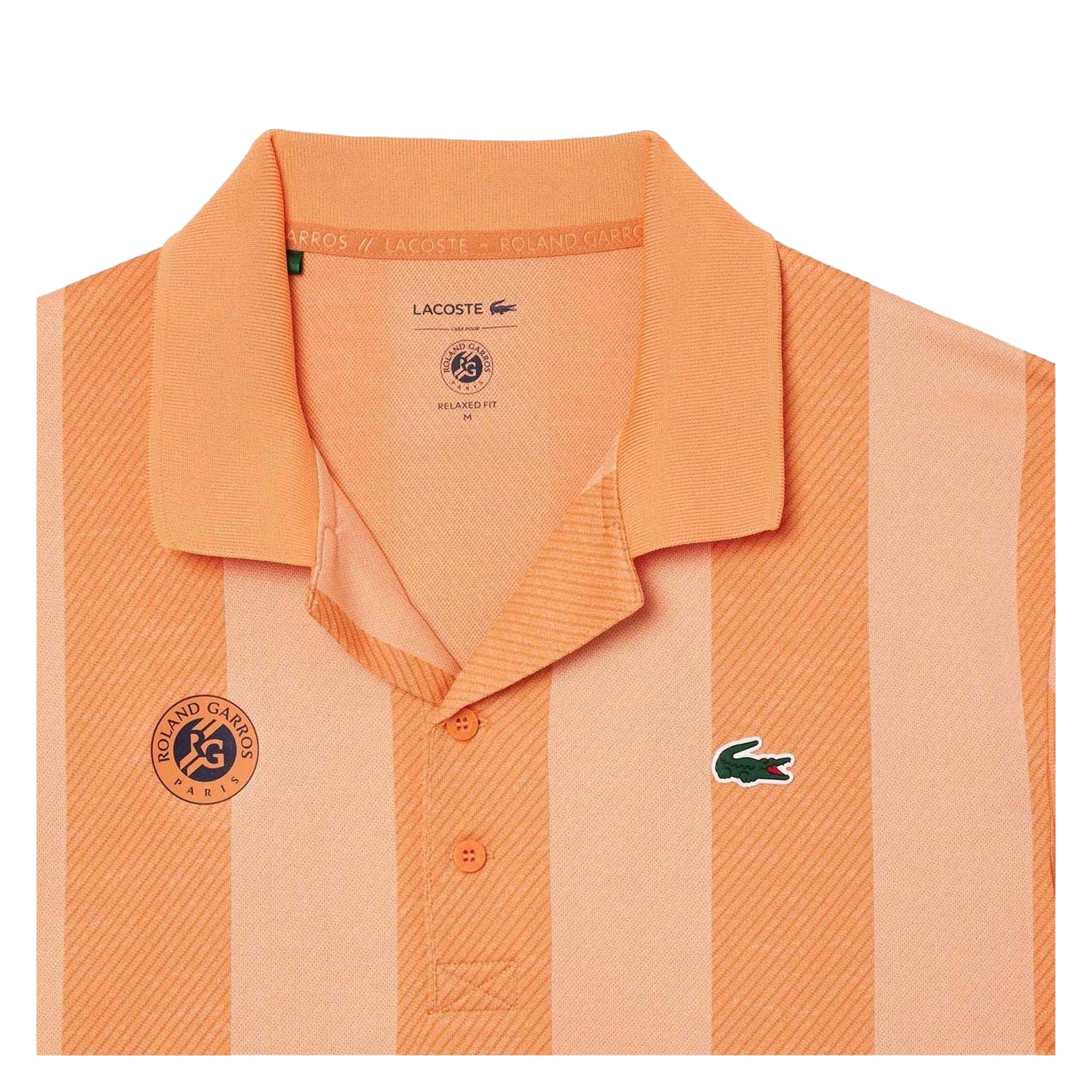Orange - Side - Lacoste Mens Roland Garros Edition Relaxed Fit Tennis Polo Shirt
