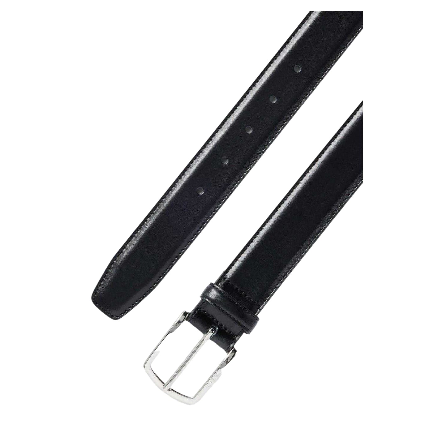 Black - Side - Boss Mens Leather Belt
