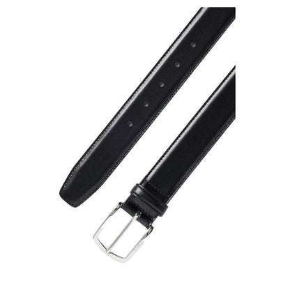 Black - Side - Boss Mens Leather Belt