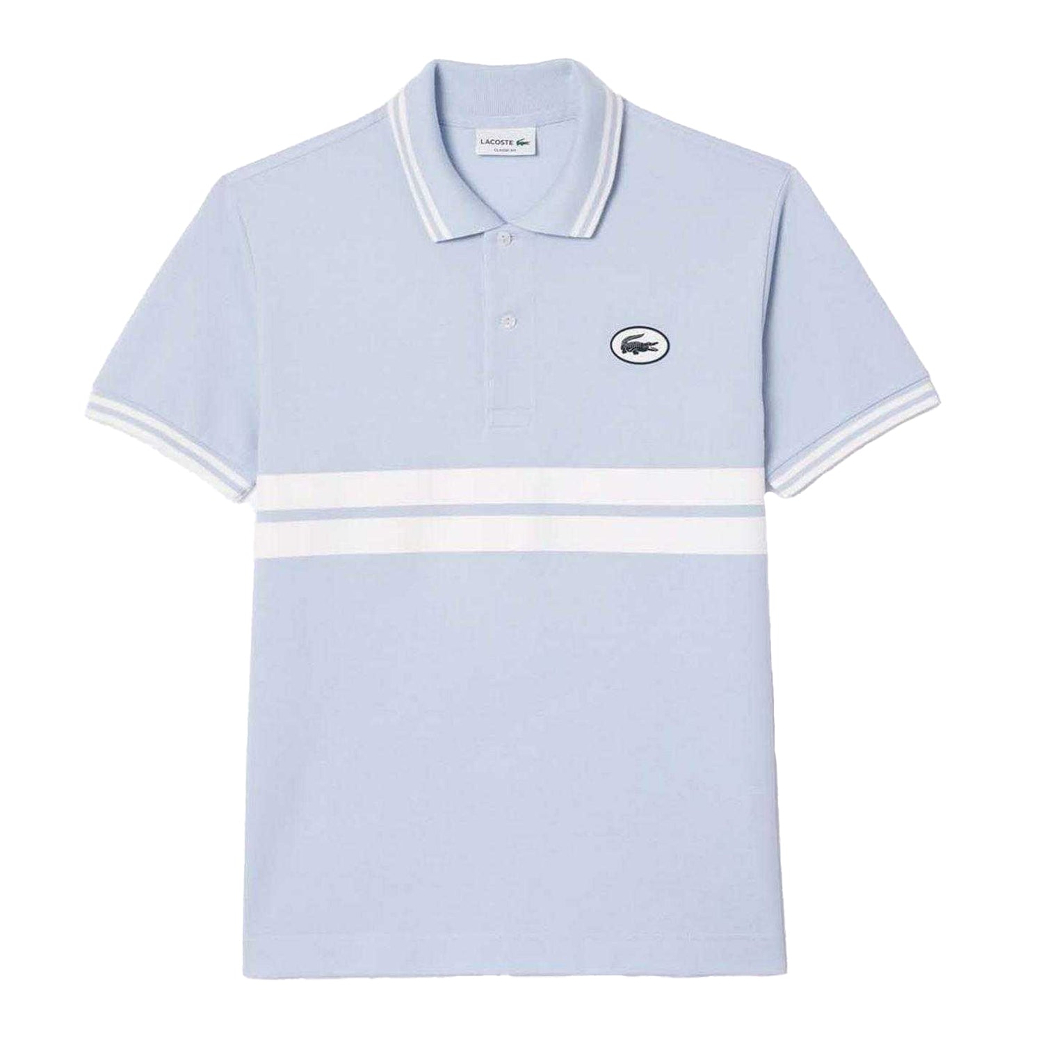 Multicoloured - Front - Lacoste Mens Original L.12.12 Striped Organic Cotton Classic Polo Shirt
