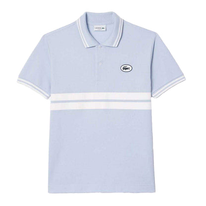 Multicoloured - Front - Lacoste Mens Original L.12.12 Striped Organic Cotton Classic Polo Shirt