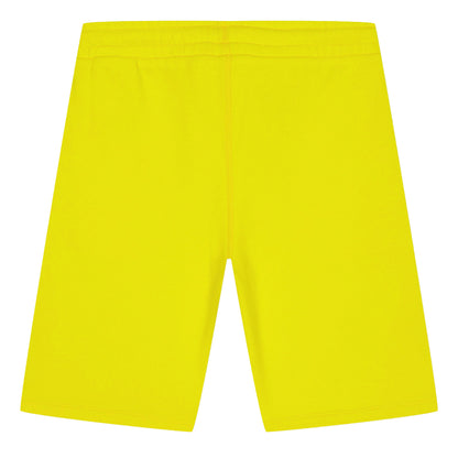 Yellow-Black - Back - Off White Childrens-Kids Rounded Sweat Shorts