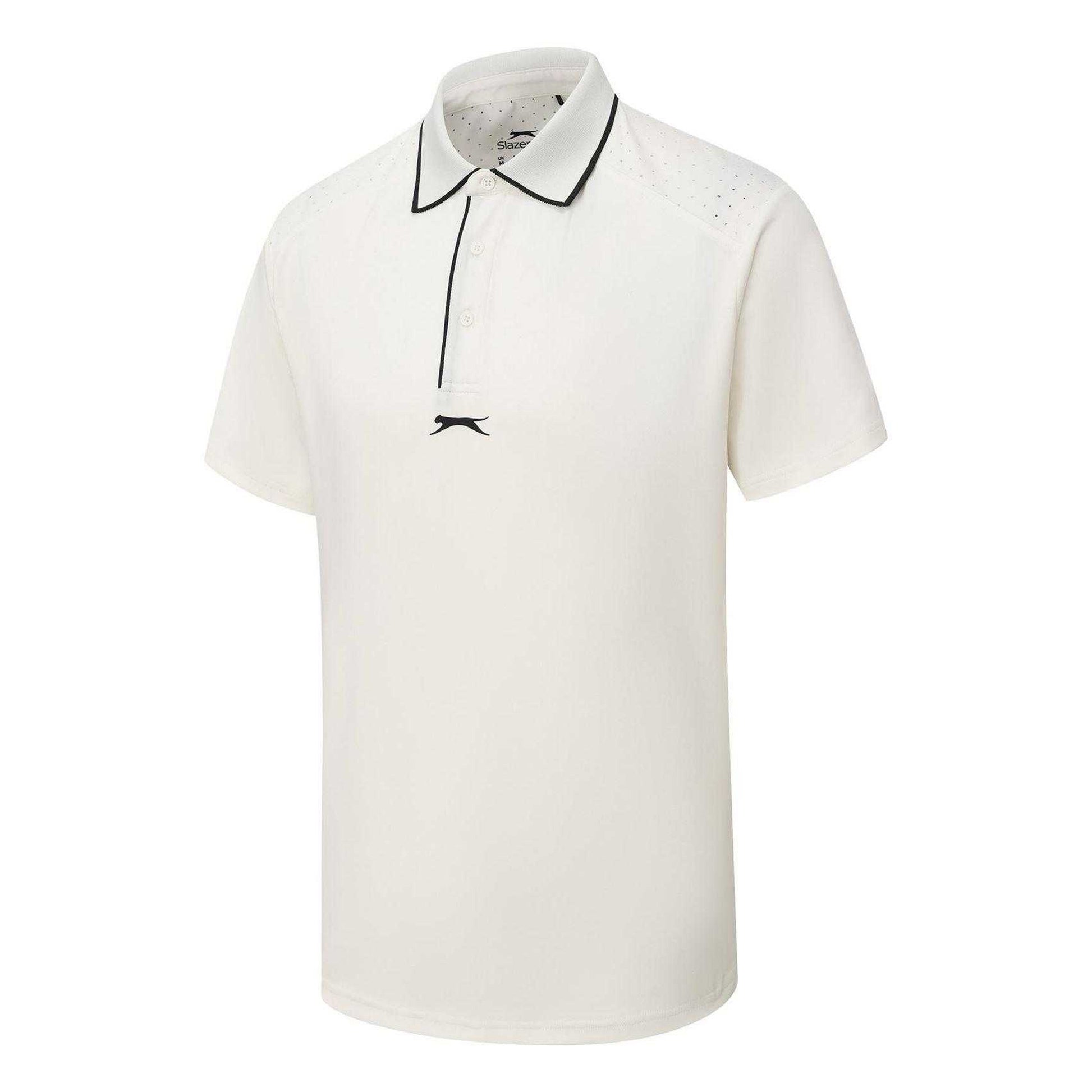 White - Side - Slazenger Mens Performance Regular Short-Sleeved Polo Shirt