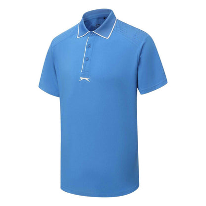 Blue - Side - Slazenger Mens Performance Regular Short-Sleeved Polo Shirt