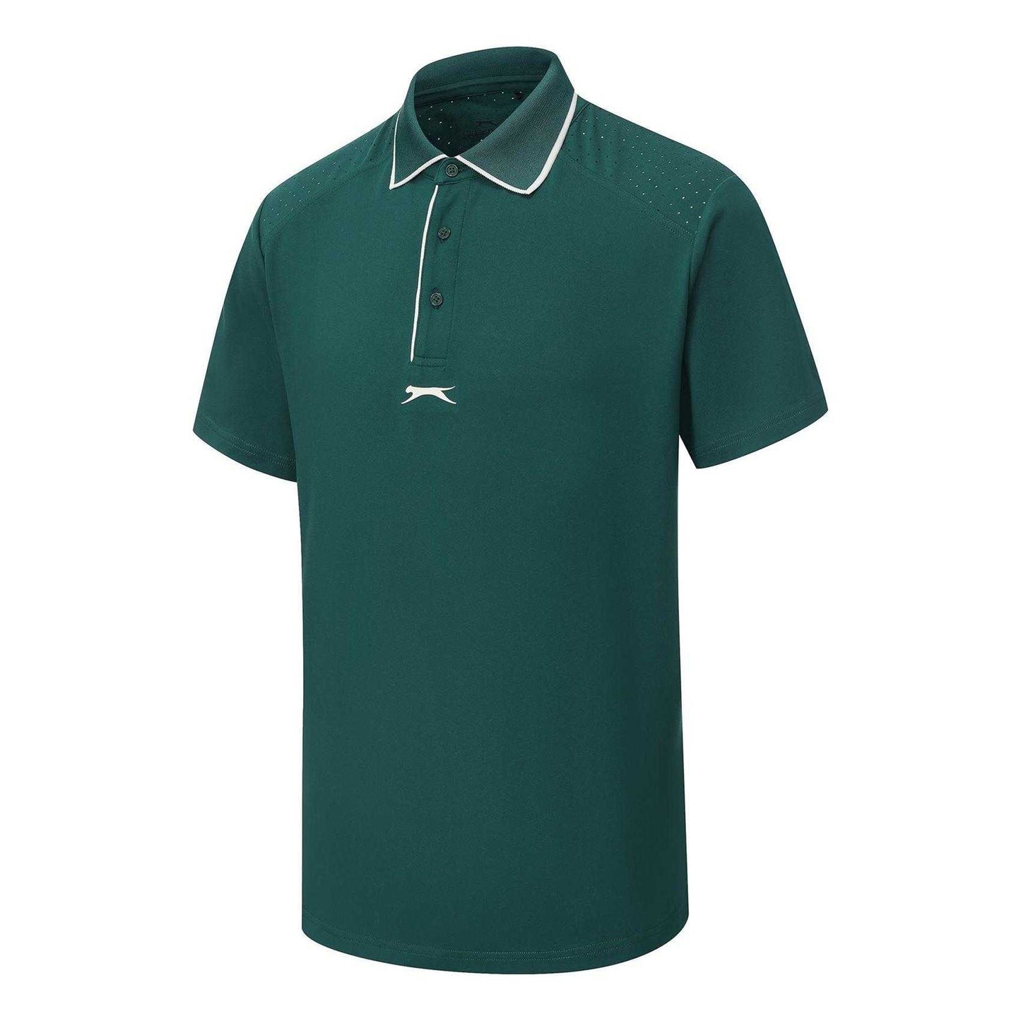Green - Side - Slazenger Mens Performance Regular Short-Sleeved Polo Shirt
