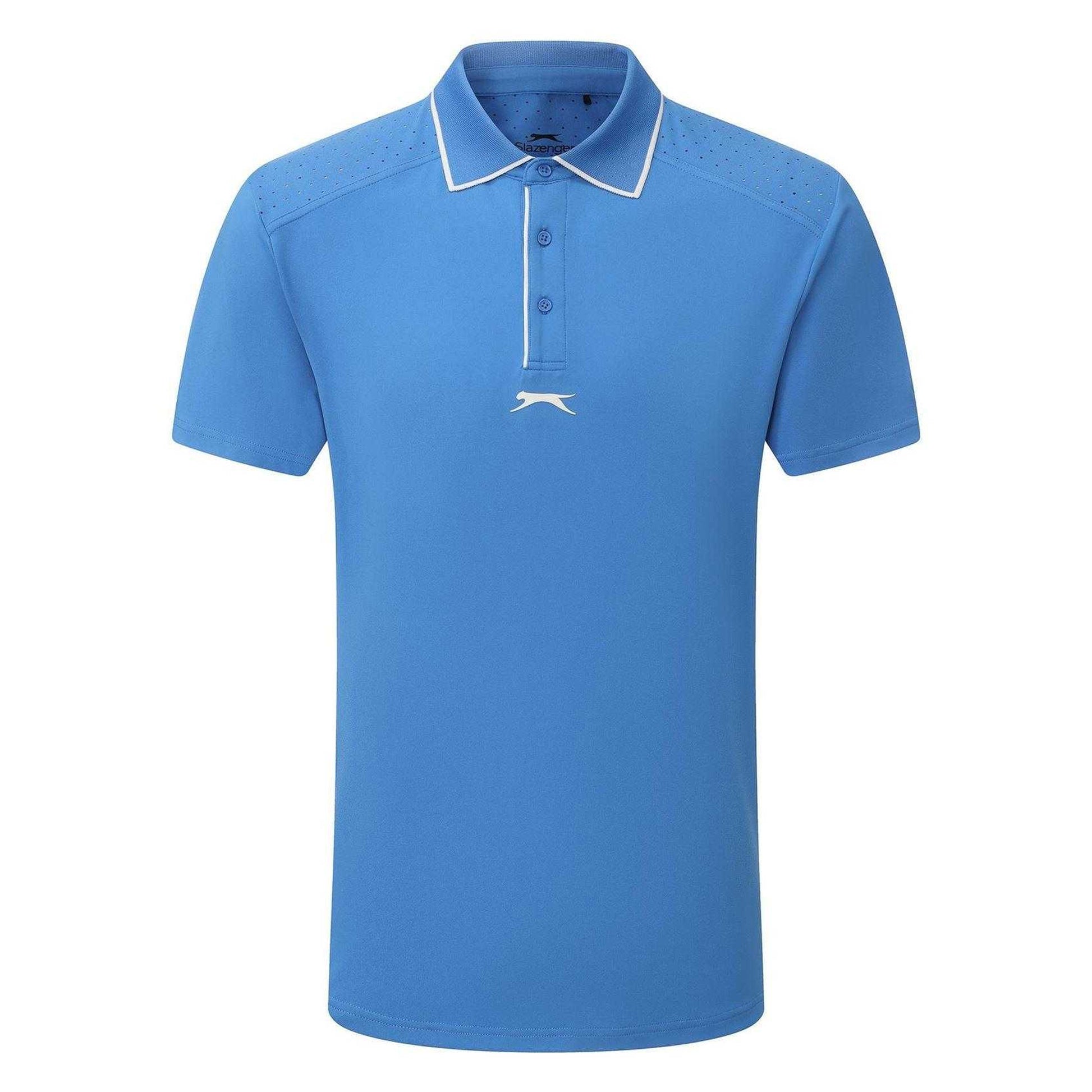 Blue - Front - Slazenger Mens Performance Regular Short-Sleeved Polo Shirt
