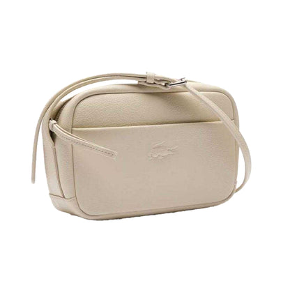 White - Side - Lacoste City Court Leather Shoulder Bag
