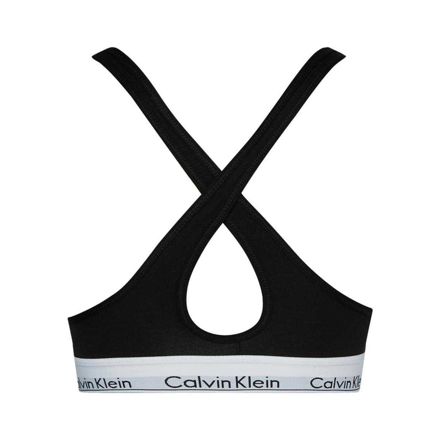 Black - Back - Calvin Klein Womens-Ladies Modern Cotton Blend Bralette