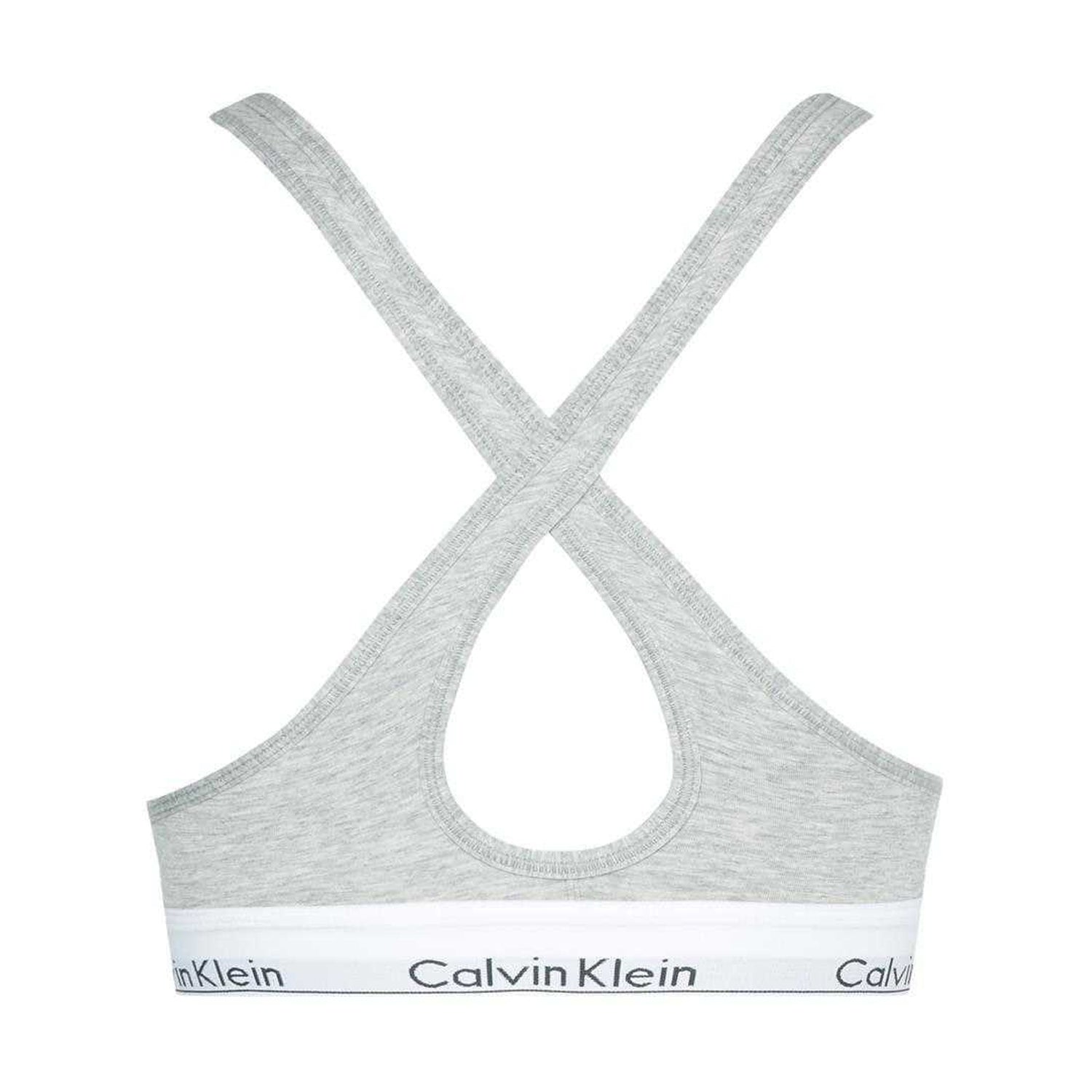Grey - Back - Calvin Klein Womens-Ladies Modern Cotton Blend Bralette