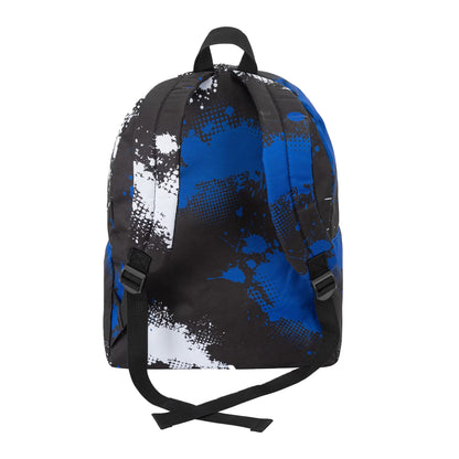 Blue-Black - Back - Hot Tuna Campus Paint Splatter Polyester Backpack