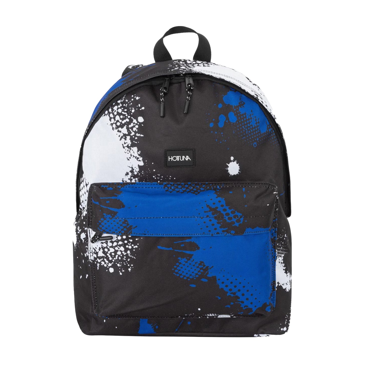 Blue-Black - Front - Hot Tuna Campus Paint Splatter Polyester Backpack
