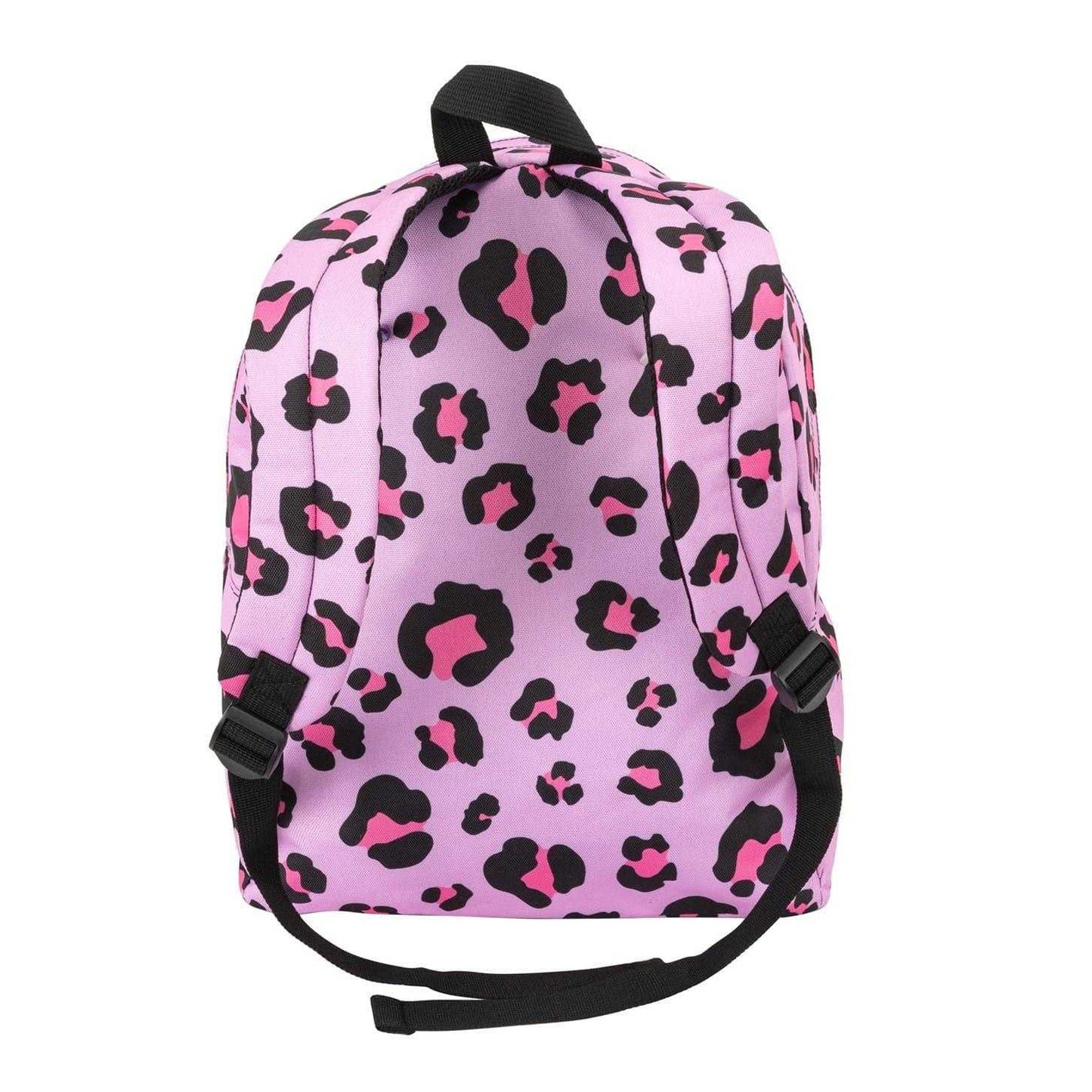 Pink - Back - Hot Tuna Campus Leopard Print Polyester School Backpack