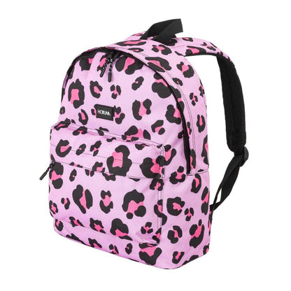 Pink - Lifestyle - Hot Tuna Campus Leopard Print Polyester School Backpack
