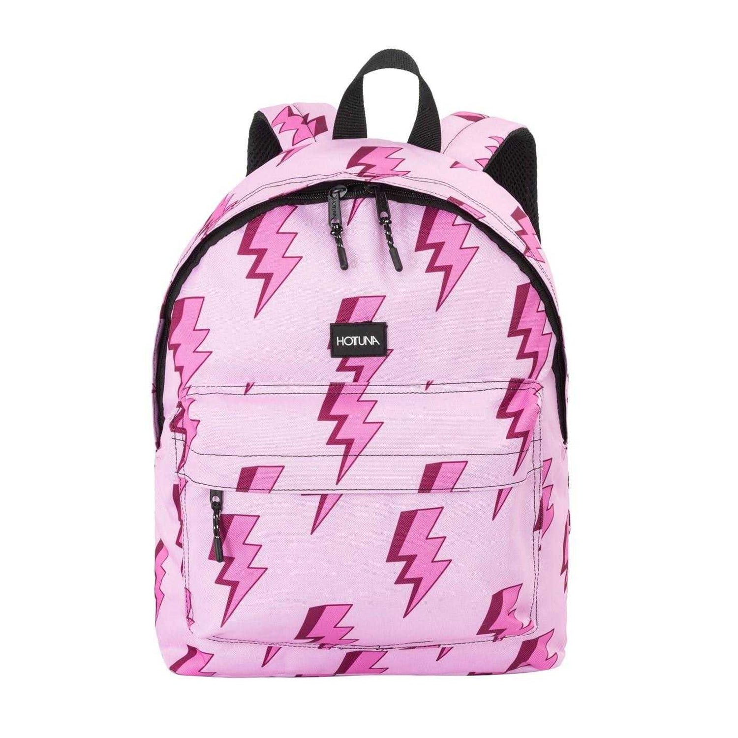 Pink - Front - Hot Tuna Campus Lightning Bolt Backpack