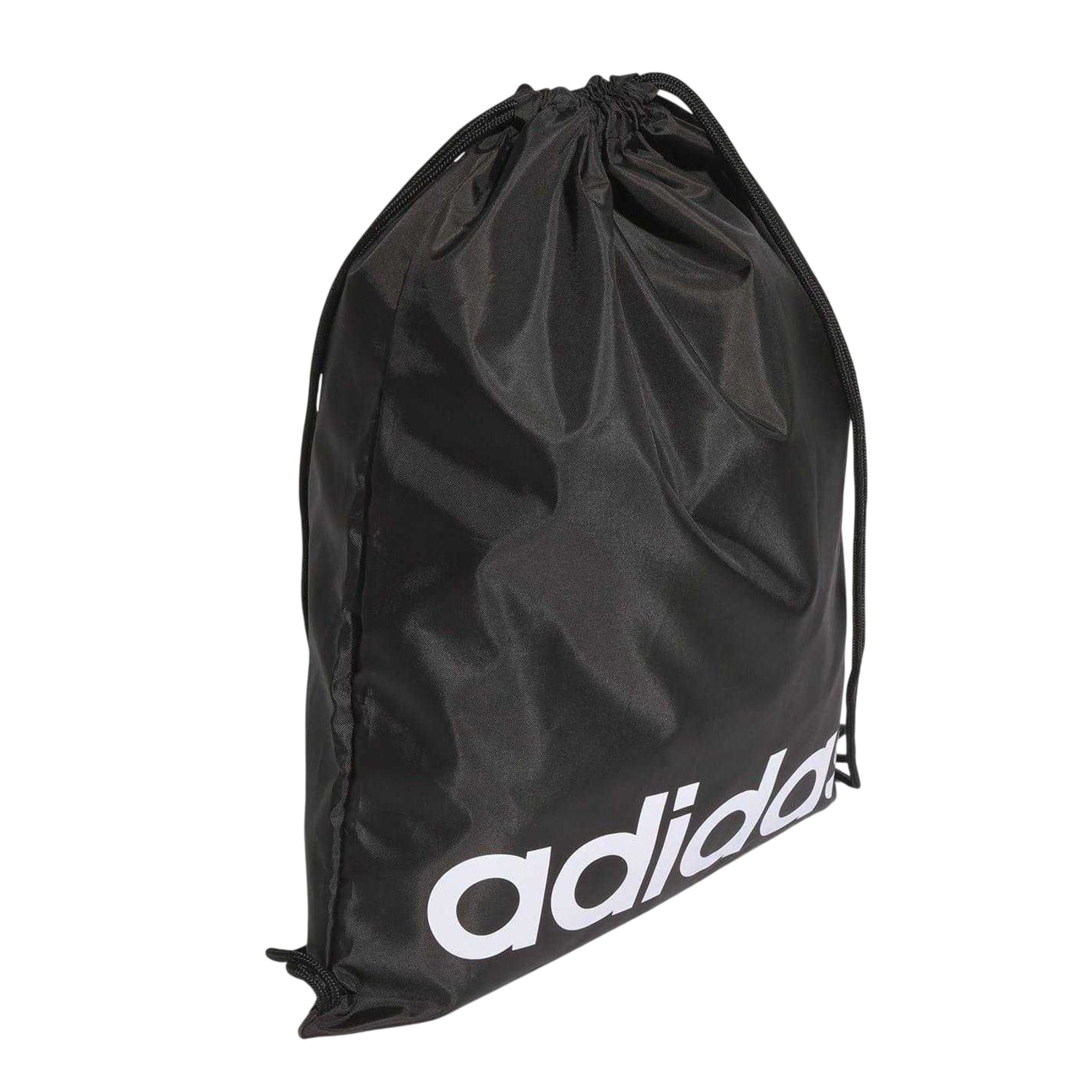 Black-White - Side - Adidas Essentials Logo Gym Drawstring Bag