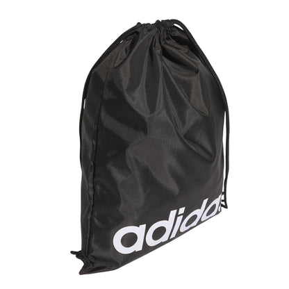 Black-White - Side - Adidas Essentials Logo Gym Drawstring Bag