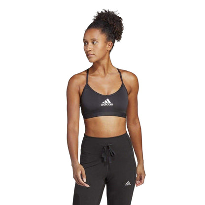 Black - Side - Adidas Womens-Ladies Aeroreact Sports Bra