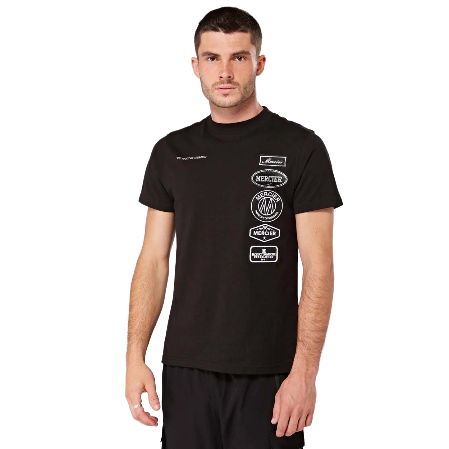 Black - Front - Mercier Mens Mono Hybrid T-Shirt