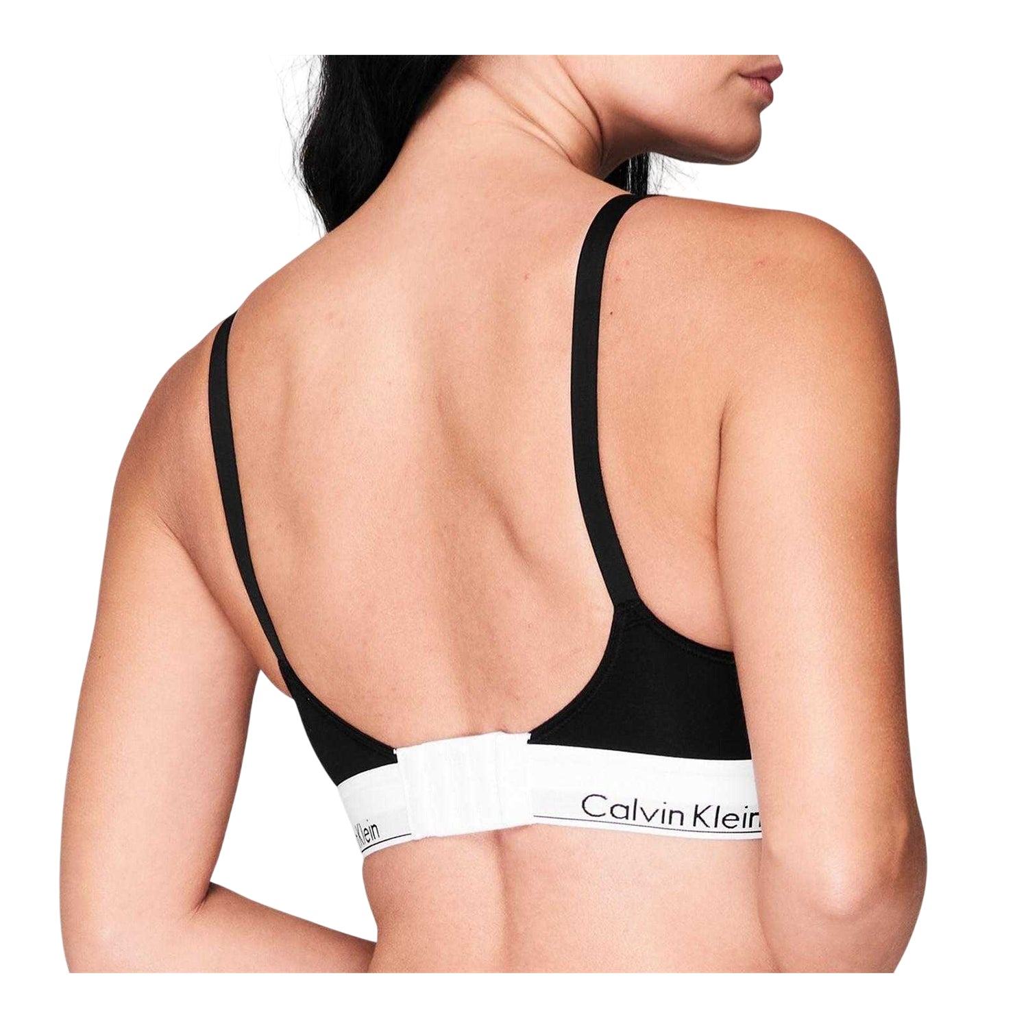 Black - Back - Calvin Klein Womens-Ladies Cotton Blend Bralette