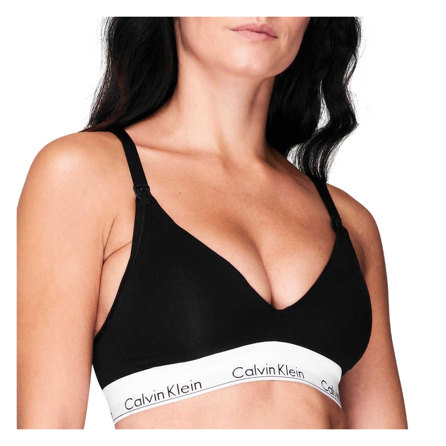 Black - Side - Calvin Klein Womens-Ladies Cotton Blend Bralette
