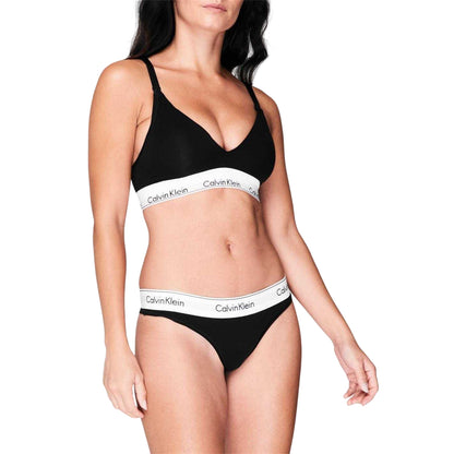 Black - Lifestyle - Calvin Klein Womens-Ladies Cotton Blend Bralette