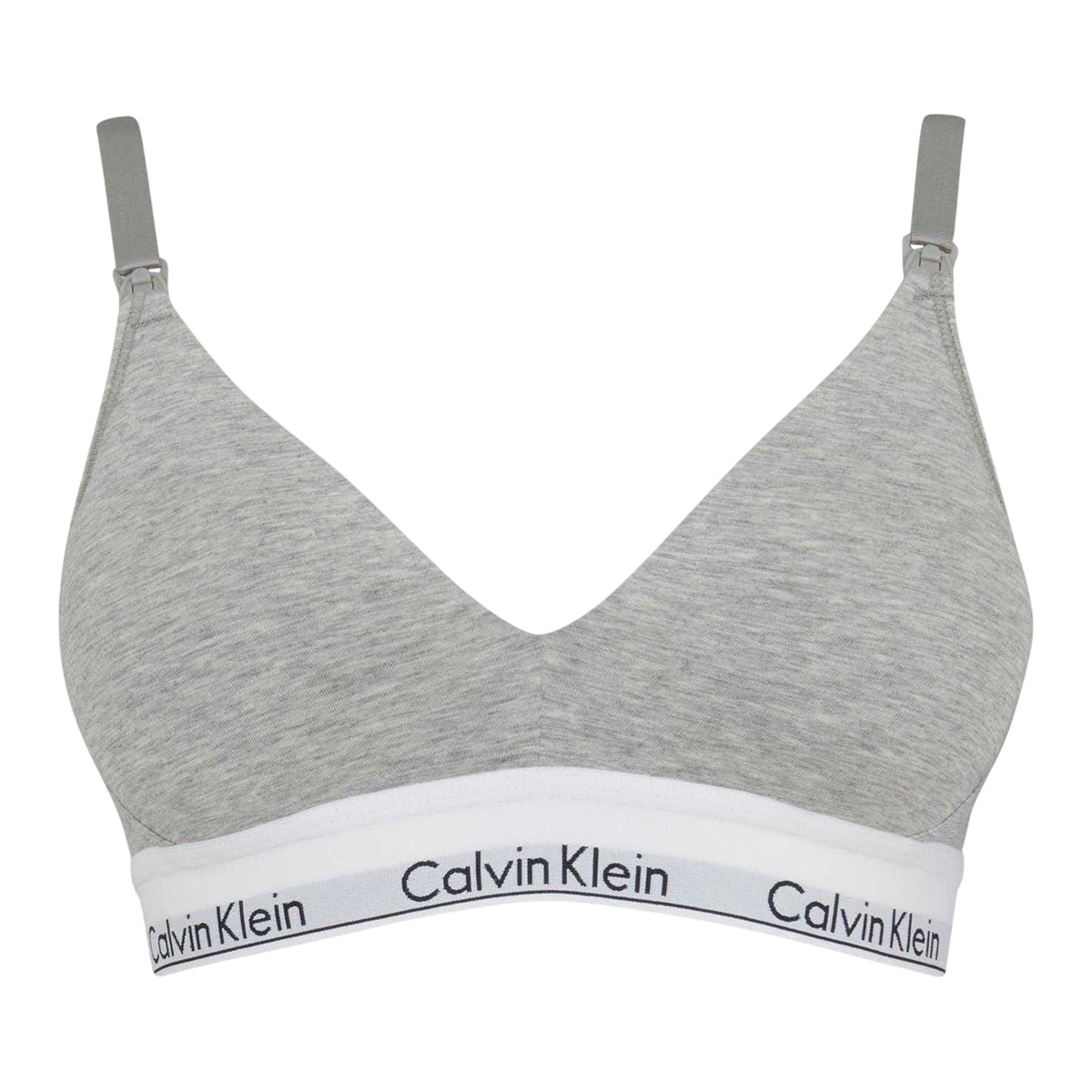 Heather Grey - Front - Calvin Klein Womens-Ladies Cotton Blend Bralette