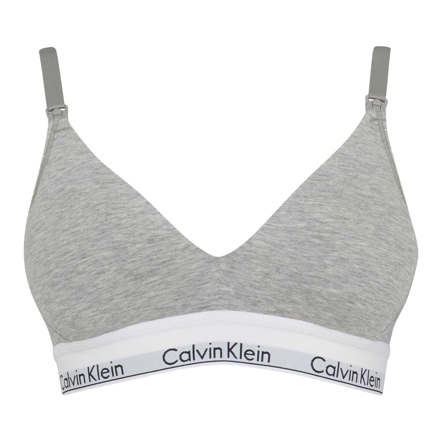 Heather Grey - Front - Calvin Klein Womens-Ladies Cotton Blend Bralette