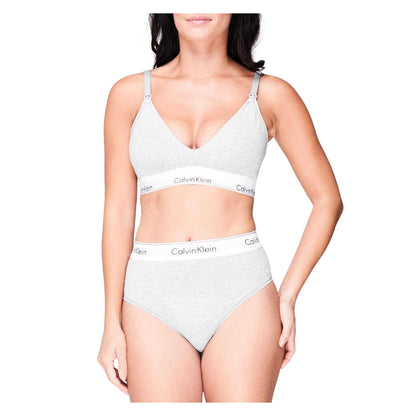 Heather Grey - Lifestyle - Calvin Klein Womens-Ladies Cotton Blend Bralette