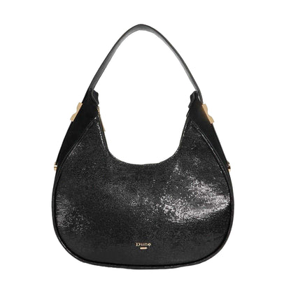 Black - Front - Dune London Dedicated Gold Detail Hobo Bag