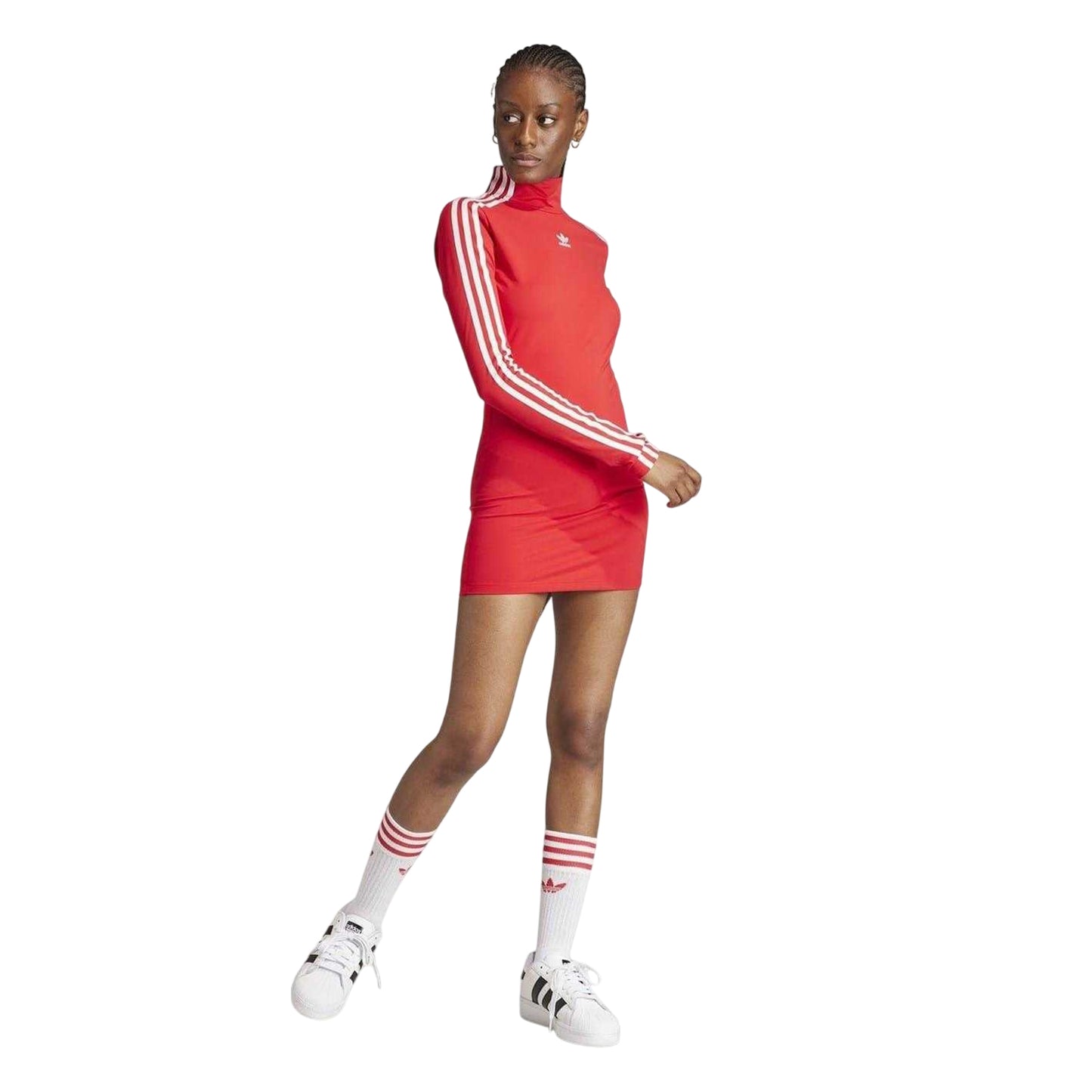 Red - Side - Adidas Womens-Ladies Originals Mini Dress