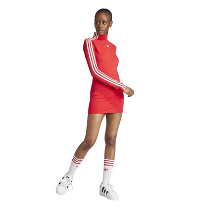 Red - Side - Adidas Womens-Ladies Originals Mini Dress