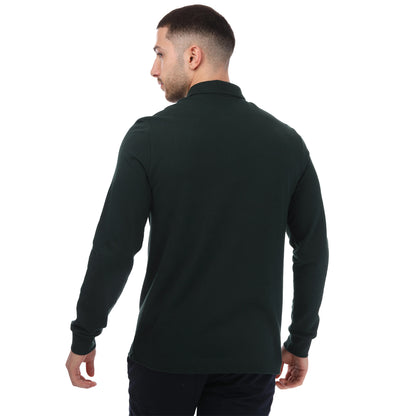 Green - Back - Lacoste Unisex Adult Smart Paris Cotton Stretch Long-Sleeved Polo Shirt