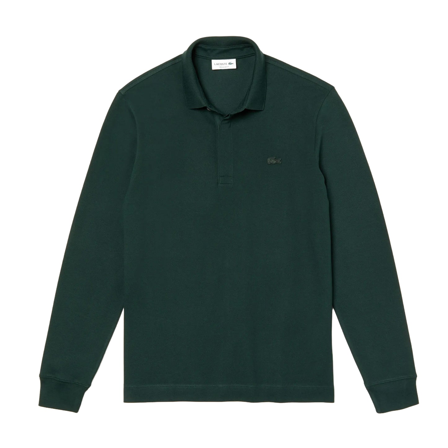 Green - Front - Lacoste Unisex Adult Smart Paris Cotton Stretch Long-Sleeved Polo Shirt