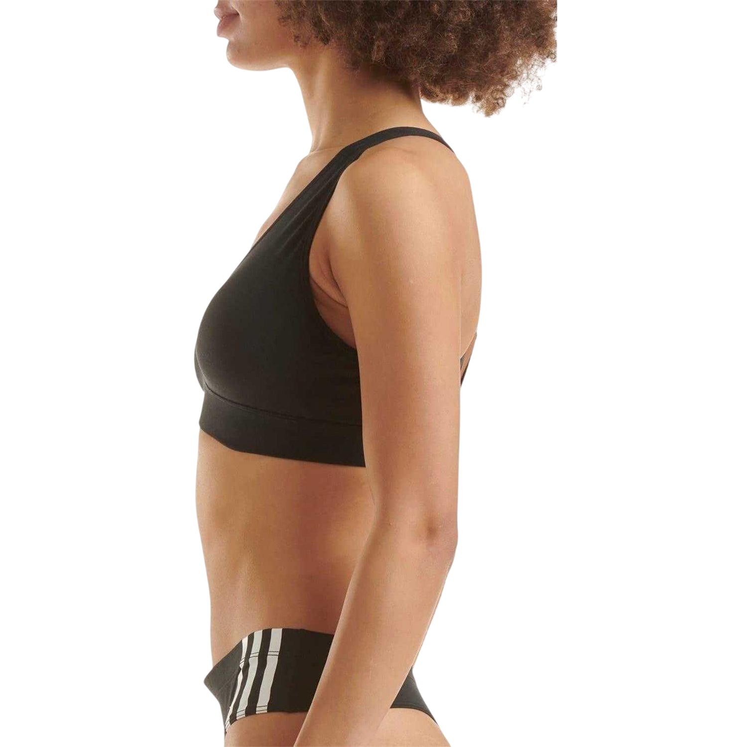 Black - Back - Adidas Womens-Ladies Cotton Blend Comfort Bra