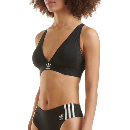 Black - Side - Adidas Womens-Ladies Cotton Blend Comfort Bra