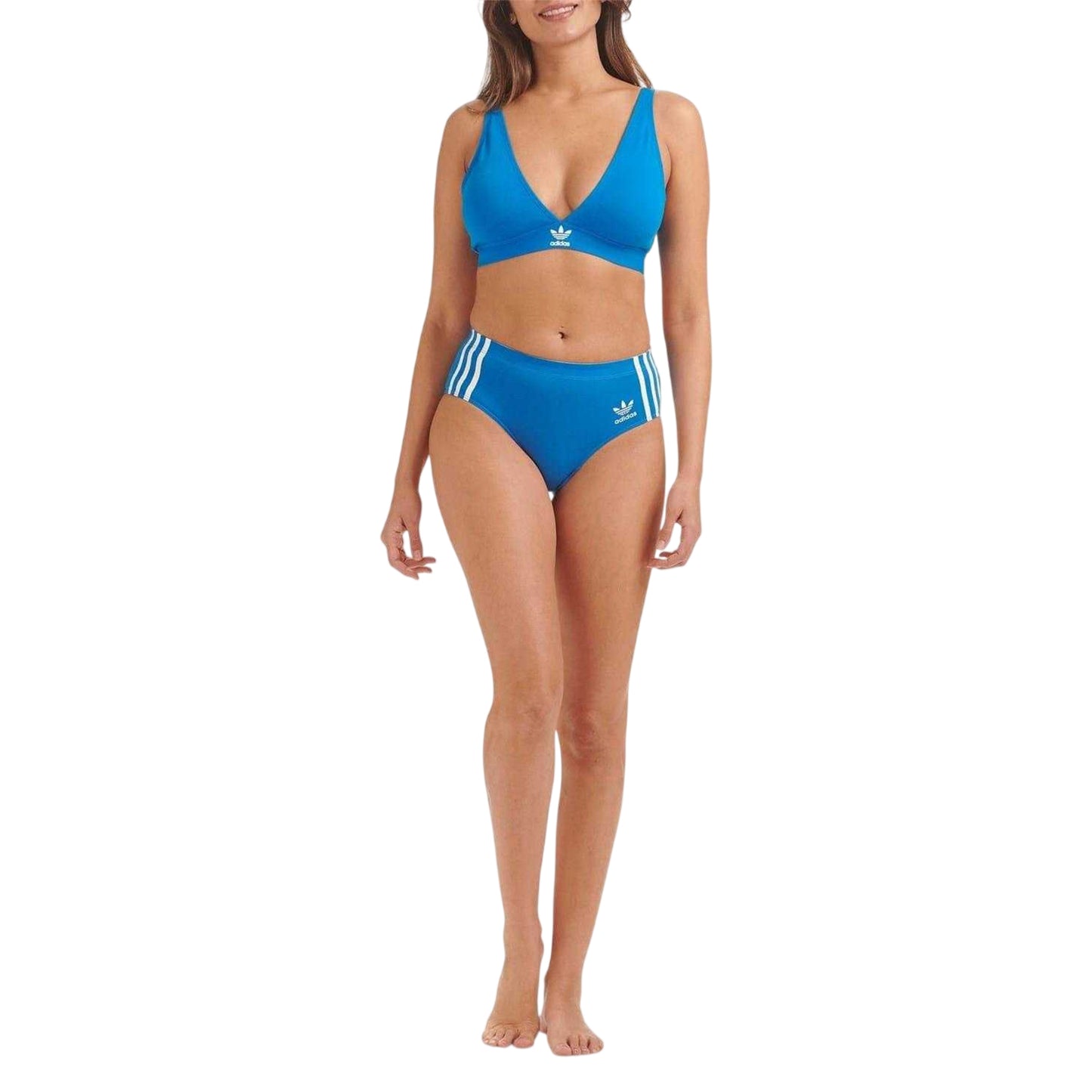 Blue - Lifestyle - Adidas Womens-Ladies Cotton Blend Comfort Bra