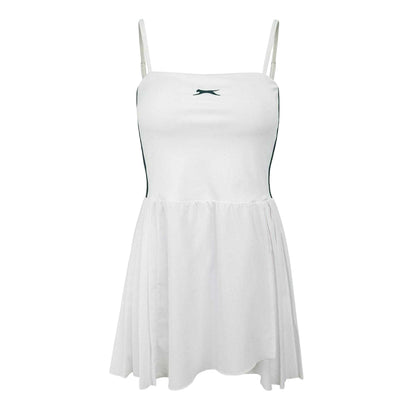 White - Front - Slazenger Womens-Ladies Pleated Fitted Tennis Athletic Dress