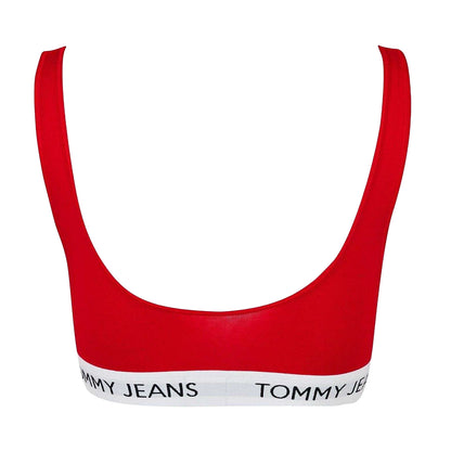 Deep Crimson Red - Back - Tommy Jeans Womens-Ladies Logo Cotton Bralette