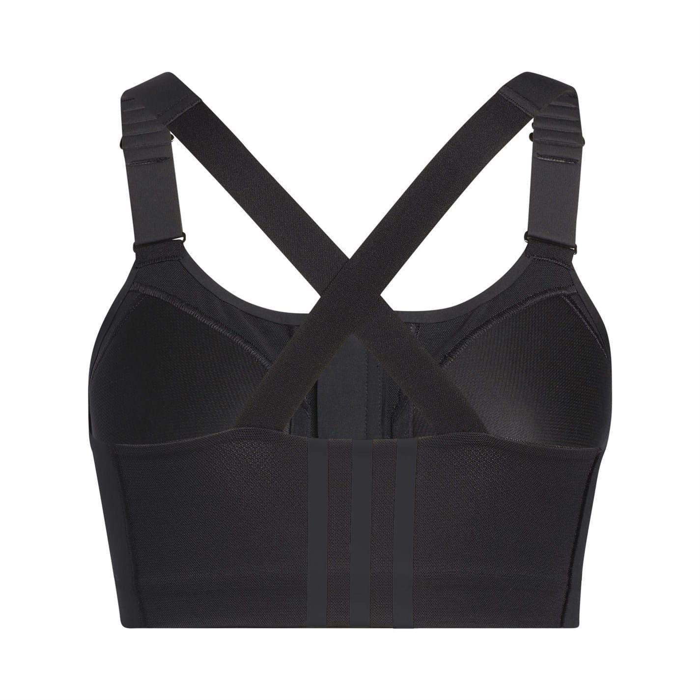 Black-White - Back - Adidas Womens-Ladies TLRD Impact Sports Bra