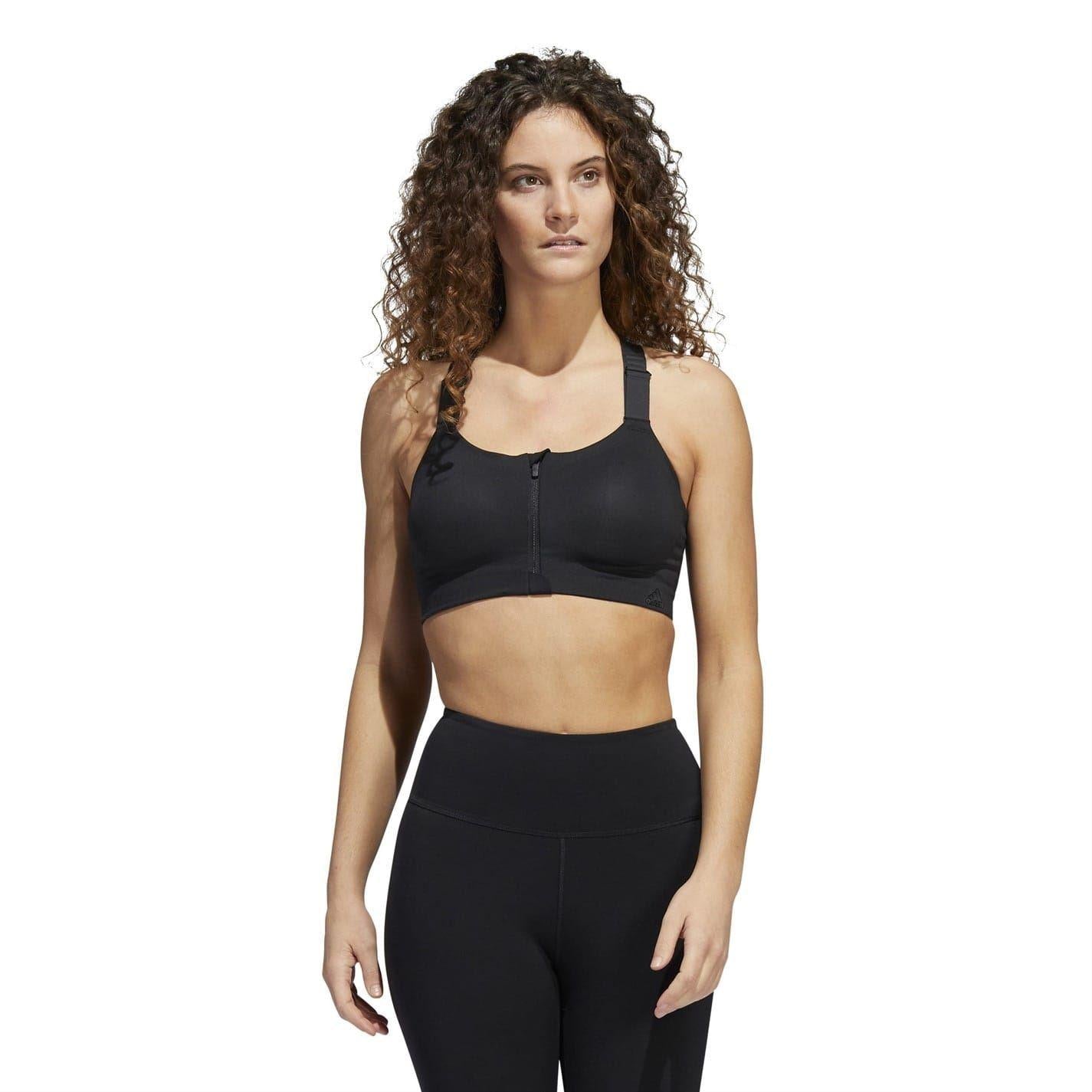 Black-White - Side - Adidas Womens-Ladies TLRD Impact Sports Bra