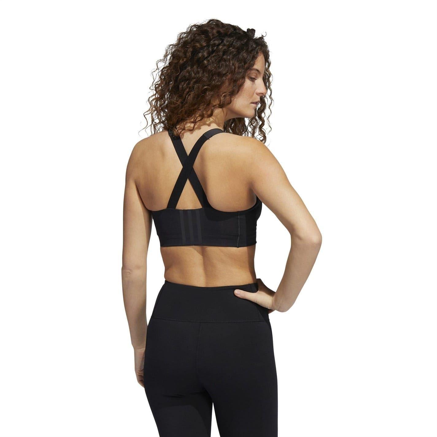 Black-White - Lifestyle - Adidas Womens-Ladies TLRD Impact Sports Bra